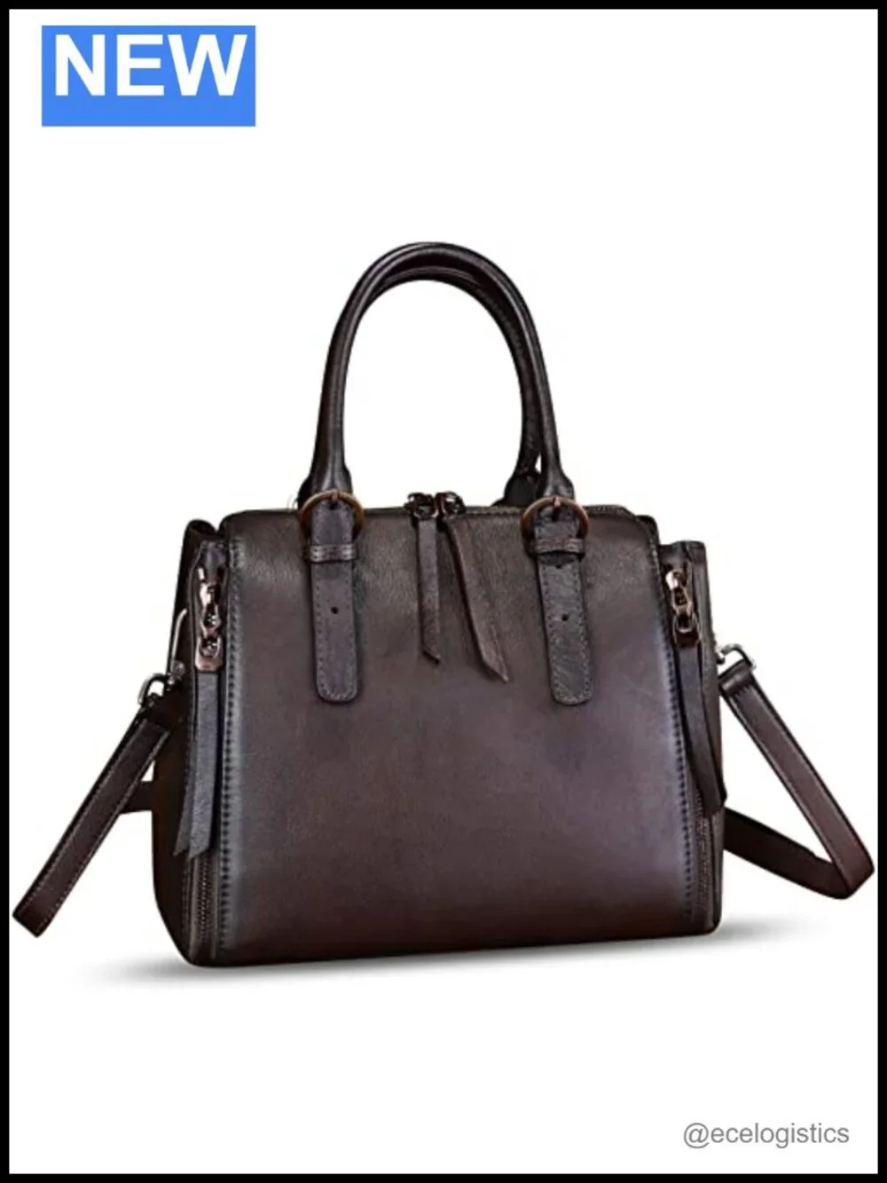Genuine Leather Satchel Vintage Crossbody Handbag Top Handle Purse
